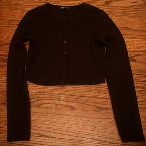 Zara Cropped Button-Up Shirt